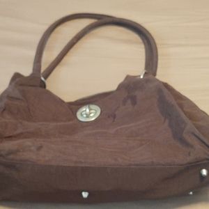 Brown zipper close bag